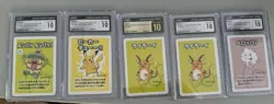 5 Card Lot Of Pokemon Old Maid Graded Cards - Image 1