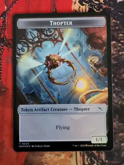 MTG Card : Thopter #20 - Dog #01 TOKEN (Murders Karlov Manor) FOIL - Image 1