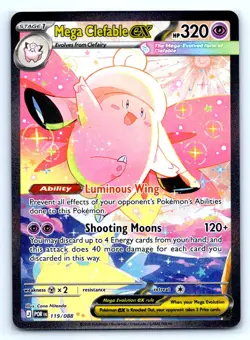 Pokemon Mega Clefable ex Perfect Order ME03 HOLO 119/088 Nitanda NM - Image 1