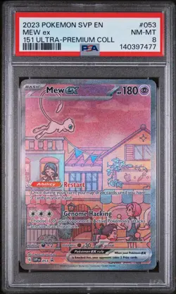 2023 POKEMON SVP EN-SV 151 UPC BLACK STAR PROMO #053 MEW ex PSA 8 - Image 1