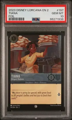 PSA 10 Tiana Diligent Waitress #197 FOIL Disney Lorcana Floodborn Gem Mint 💎 - Image 1