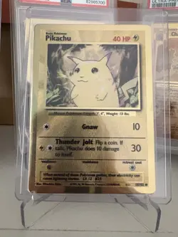 Pikachu Metal Gold Card UPC Pokemon 25th Anniversary Celebrations 58/102 Promo - Image 1