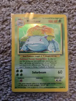 Venusaur 15/102 Base Set Holo Pokemon Card 1999 WOTC Damaged - Image 1