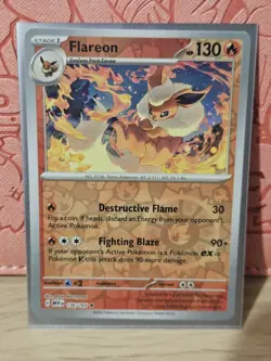 Flareon 136/165 Reverse Holo English 151 Pokemon Card Lp Tcg Card - Image 1