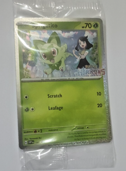 Sprigatito 191 Black Star Promo Surging Sparks Pokemon Horizons Stamp - SEALED - Image 1