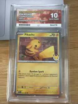 Pikachu 051/162 30th Anniversary Stamped 2026 Pokemon Day Promo ACE 10 GEM MINT - Image 1