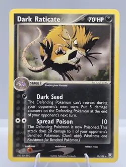 Pokemon TCG Dark Raticate EX Team Rocket Returns 17/109 Regular Rare - Image 1