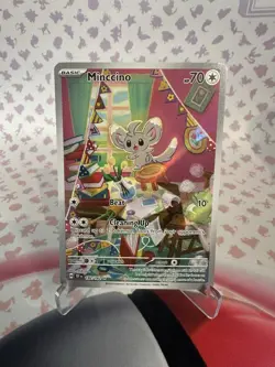 Minccino - 182/162 Pokemon SV05: Temporal Forces Holo Illustration Rare NM - Image 1