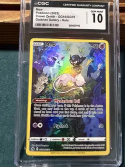 Pokemon Crown Zenith Galarian Gallery Mew GG10/GG70 CGC Gem Mint 10 - Image 1