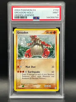 2004 Pokemon EX Hidden Legends-Groudon 102/101 Secret Rare Holo w. Swirl- PSA 9 - Image 2