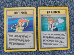 POKEMON TCG GYM CHALLENGE HEROES x2 RARE TRAINER MISTY MISTY'S WISH CUTE! WOTC - Image 1