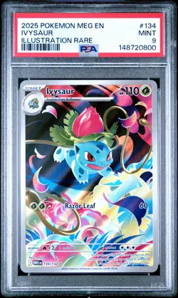 2025 Pokemon Meg En-Mega Evolution #134 Ivysaur PSA9 - Image 1
