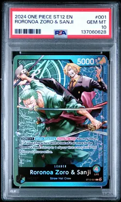 2024 ONE PIECE ST12-001 STARTER DECK RORONOA ZORO & SANJI LEADER PSA 10 GEM MINT - Image 1