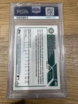 2023 Topps Chrome Rookie Update Series Mason Miller Purple PSA 10 Auto /250 - Image 2