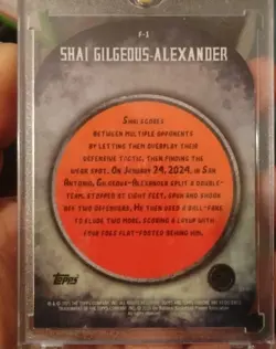 2024-25 Topps Finest - Finishers Shai Gilgeous-Alexander #F-1 Blue Geo 11/75 - Image 2