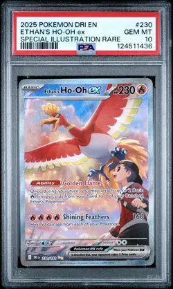 2025 POKEMON DRI EN-DESTINED RIVALS #230 ETHAN'S HO-OH EX PSA 10 - Image 1