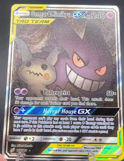 Pokemon TCG Gengar & Mimikyu GX Tag Team Sun&Moon Team Up Alternate Art Holo LP - Image 2