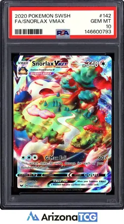 Pokemon 2020 Snorlax VMAX 142/202 Full Art Sword & Shield GEM MINT PSA 10 - Image 1