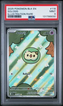 Pokemon Solosis Holo Black Bolt 118/086Sv: Black Bolt PSA 9 - Image 1