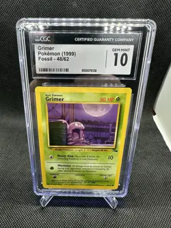 1999 Pokemon Fossil Grimer 48/62 CGC 10 - Image 1