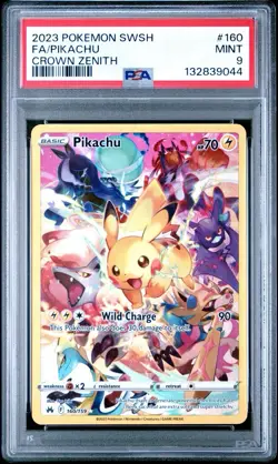 Pokemon TCG Pikachu 160/159 Crown Zenith Secret Rare Holo PSA 9 - Image 2