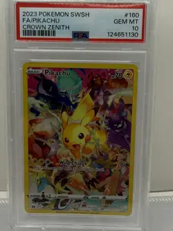 Pokemon TCG Pikachu 160/159 Crown Zenith Secret Rare Full Art Holo PSA 10 - Image 1