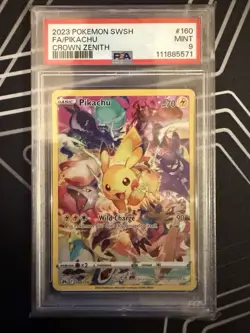 Pokemon Pikachu 160/159 Secret Rare PSA 9 TCG Crown Zenith Holo SWSH ⚡ ⚡ - Image 1