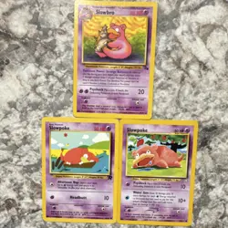 Pokemon TCG Team Rocket & Base Set 2 3 Card Lot - Slowbro, Slowpoke - Nintendo - Image 1