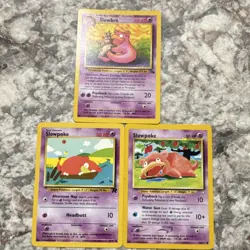 Pokemon TCG Team Rocket & Base Set 2 3 Card Lot - Slowbro, Slowpoke - Nintendo - Image 2