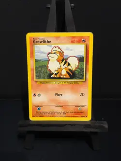 Growlithe 28/102 Base Set Uncommon Pokemon Card WOTC - Image 1
