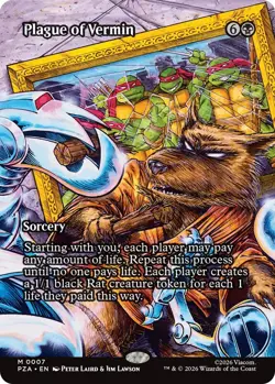 [1x] Plague of Vermin - Foil - Borderless Near Mint, English UB: Teenage Mutant - Image 1