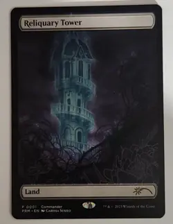 MagicFest Reliquary Tower Full Art Promo MTG Commander 2023 NM Textless - Image 1