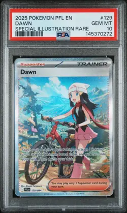 2025 Pokemon Phantasmal Flames #129 Full Art Trainer Dawn SIR PSA 10 Gem Mint - Image 1