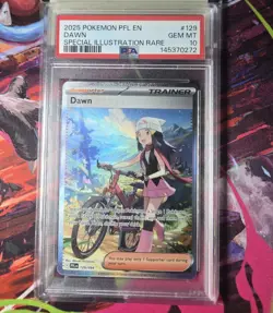 2025 Pokemon Phantasmal Flames #129 Full Art Trainer Dawn SIR PSA 10 Gem Mint - Image 3