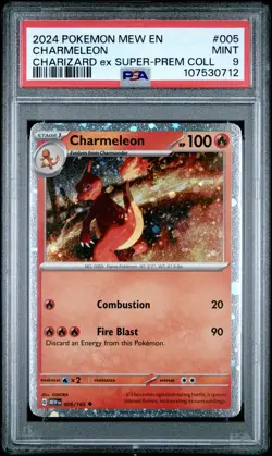 2024 POKEMON MEW EN-151 CHARIZARD EX SUPER-PREM COLL #005 CHARMELEON PSA 9 - Image 1