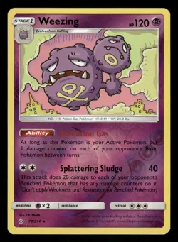 Weezing 74/214 NM Rare Reverse Holo Unbroken Bonds 2019 Pokemon TCG - Image 1
