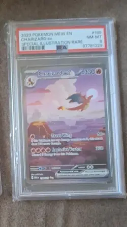 2023 POKEMON MEW EN-151 SPECIAL ILLUSTRATION RARE #199 CHARIZARD EX PSA 8 Graded - Image 3