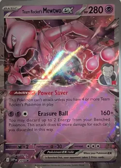 Team Rocket's Mewtwo ex 205 Holo Promo Scarlet & Violet Promo Pokemon Near Mint - Image 1