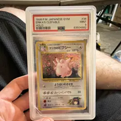 Pokemon Erika's Clefable Leaders' Stadium 1998 Holo PSA 9 Japanese - Image 1