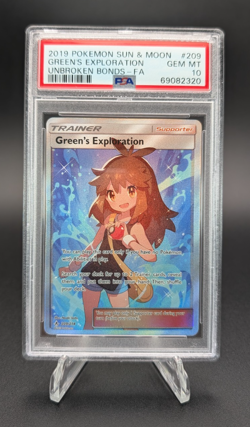 Green's Exploration 2019 Pokemon Sun & Moon Unbroken Bonds Full Art #209 PSA 10 - Image 1