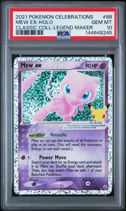 PSA 10 Mew ex #88/92 Pokemon Celebrations: Classic Collection Holo 2021 - Image 1