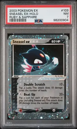 2003 Pokemon EX Ruby & Sapphire Sneasel EX-Holo 103 PSA 7 - Image 1