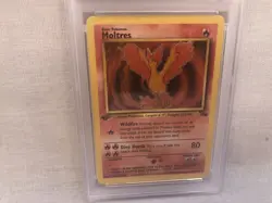 PSA 7 WOTC 1999 1st Edition Fossil Moltres 27/62 Non Holo Rare Card NM - Image 2