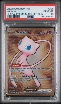 Mew ex - (151 Metal Card) 205/165 Sv: 151 Promo PSA 10 - Image 1