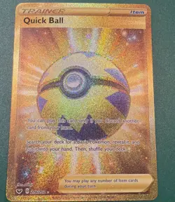 QUICK BALL TRAINER FULL ART GOLD SECRET RARE POKEMON CARD 2020 - Image 1