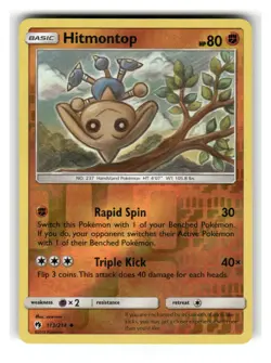 Hitmontop 113/214 Uncommon Lost Thunder Pokemon Reverse Holo Near Mint - Image 1
