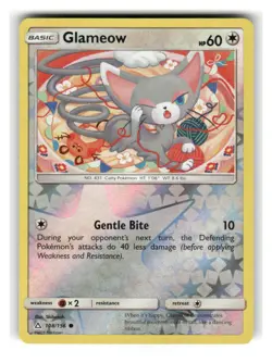 Glameow 108/156 Common Ultra Prism Pokemon Reverse Holo Lightly Played - Image 1
