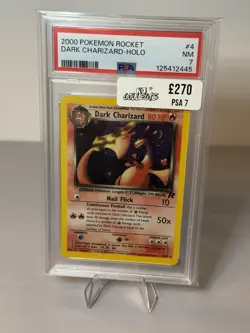 Pokemon PSA 7 NM Dark Charizard Holo 4/82 Team Rocket - Image 1