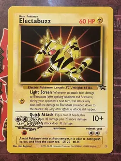 Electabuzz Pokemon Black Star Promo WB The First Movie "Inverted Stamp Error"-NM - Image 1