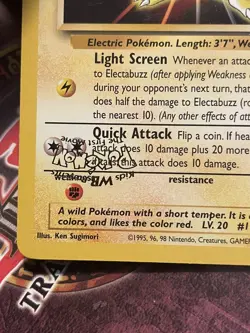 Electabuzz Pokemon Black Star Promo WB The First Movie "Inverted Stamp Error"-NM - Image 3